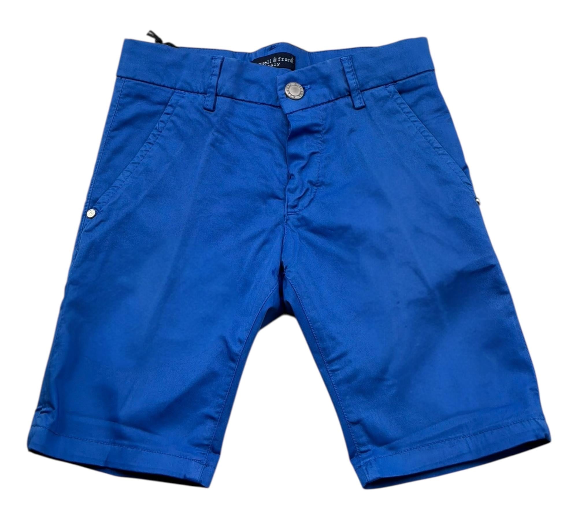 Manuel & Frank Bermuda Tinta Unita con Girovita Regolabile per Bambino MF2030B COBALTO MANUEL & FRANK 