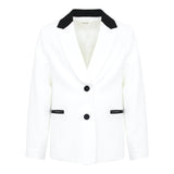 Vicolo Schlichte Jacke mit Kontrastbesatz Creme für Mädchen