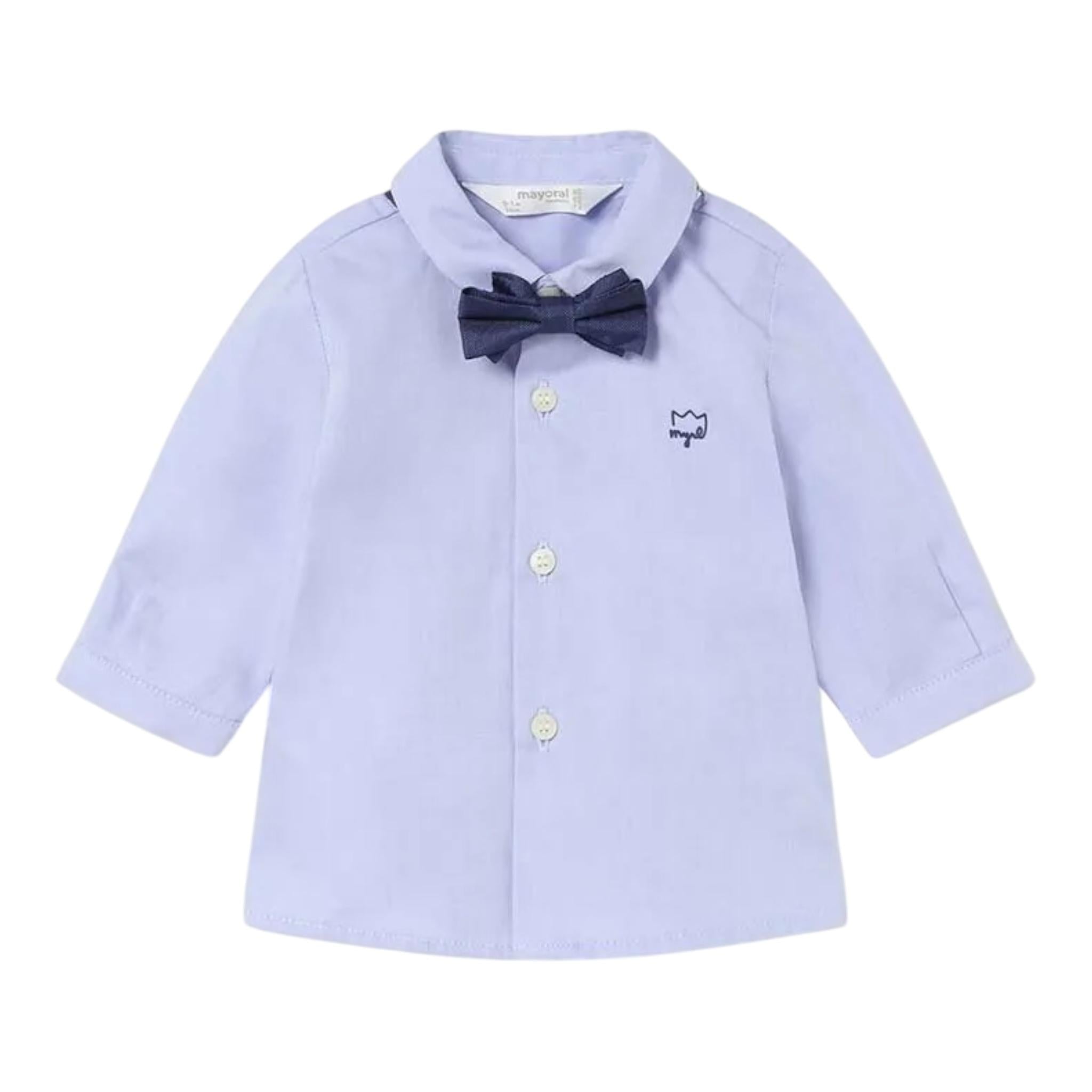 MAYORAL camicia tinta unita con papillons Azzurro per Neonato 2180 AZZURRO MAYORAL 