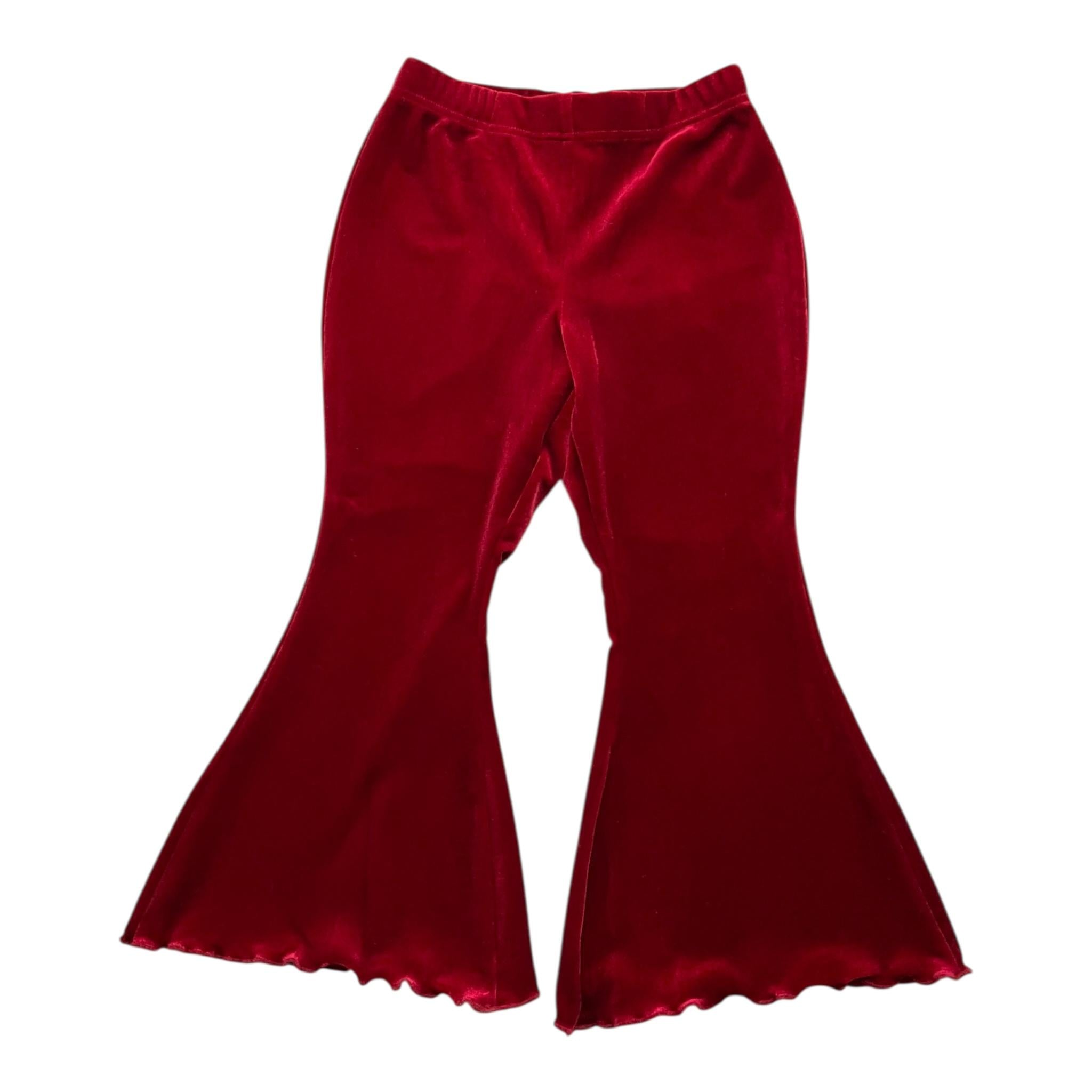 LA STUPENDERIA pantalone tinta unita modello zampa in velluto Rosso per Neonata TJPN46XN ROSSO LA STUPENDERIA 