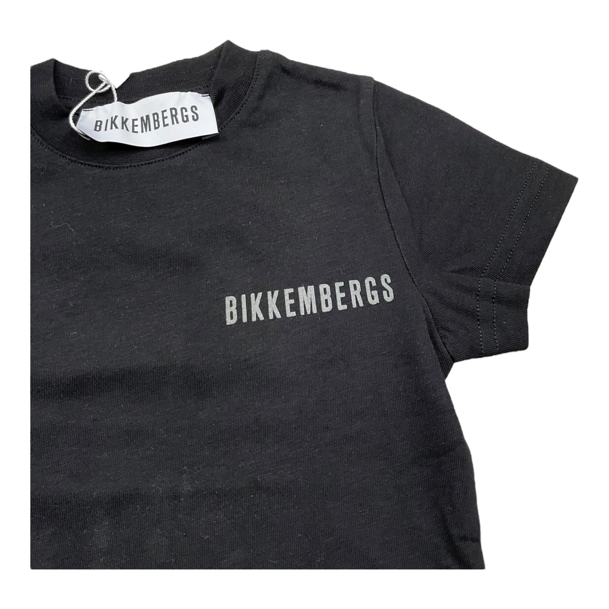 Bikkembergs T-Shirt Girocollo Tinta Unita con Logo per Bambino BK1602X NERO BiKKEMBERGS 