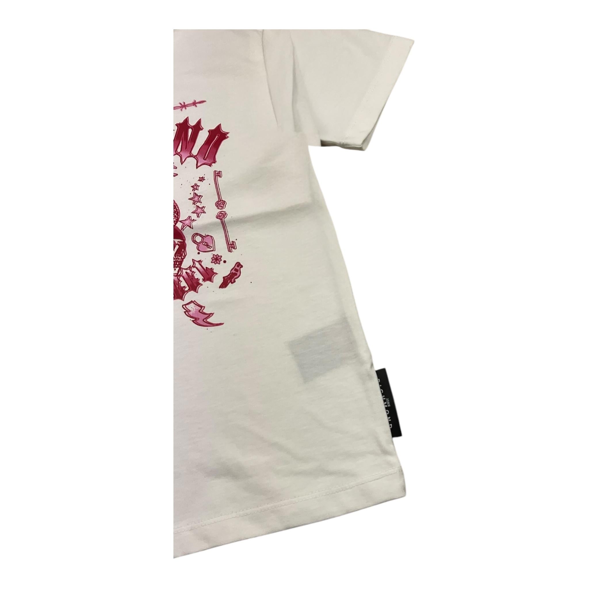 JOHN RICHMOND t-shirt girocollo tinta unita con stampa in contrasto Bianco per Bambina RGA25095TS BIANCO JOHN RICHMOND 