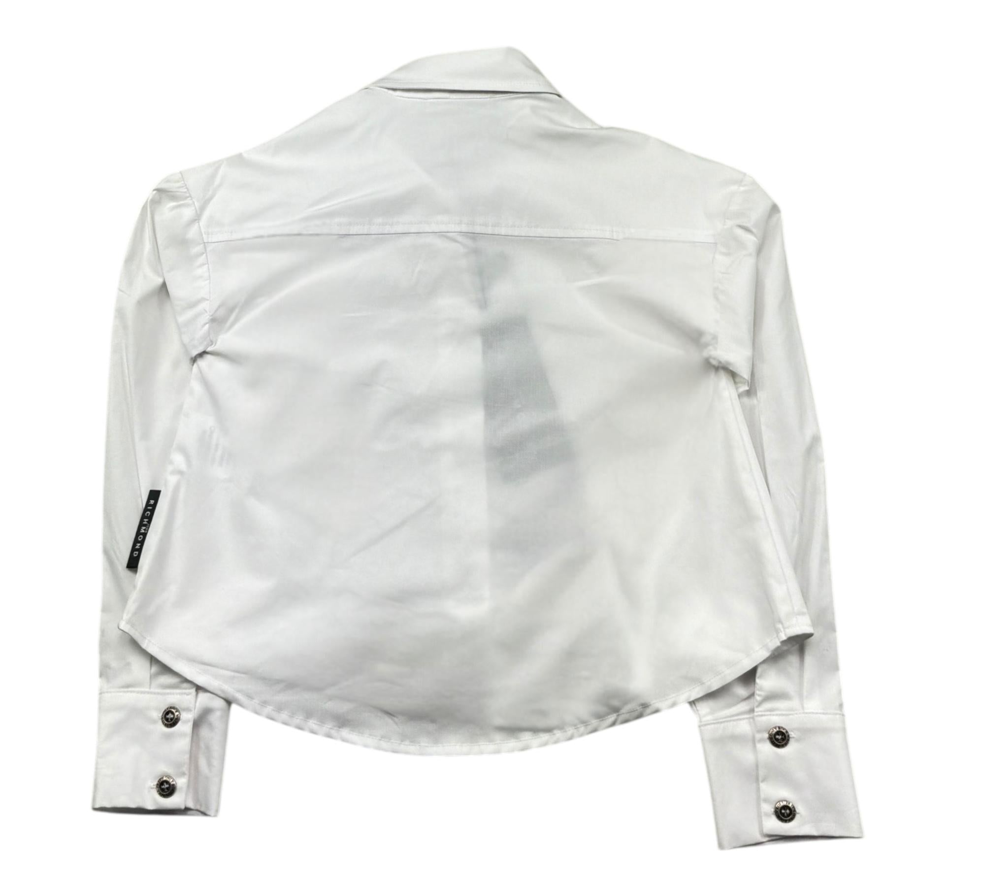 John Richmond Camicia Manica Lunga Tinta Unita per Bambina RGP26101CA BIANCO JOHN RICHMOND 