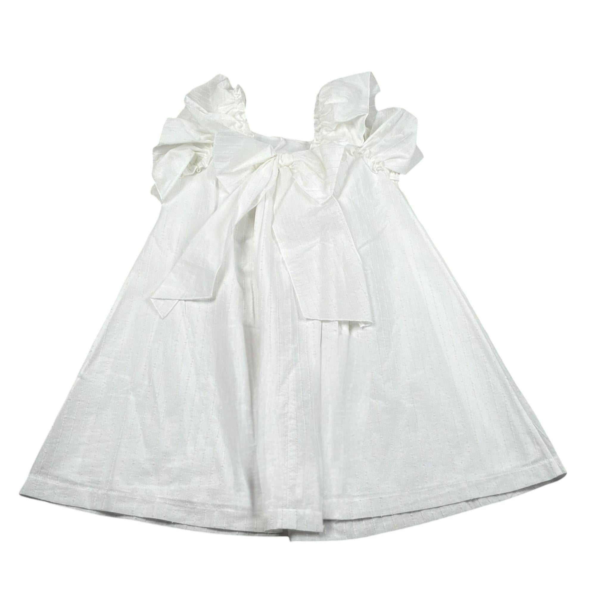 Lalalu' Abito Tinta Unita con Fantasia A Righe per Bambina VTL170PB PANNA LALALU' 