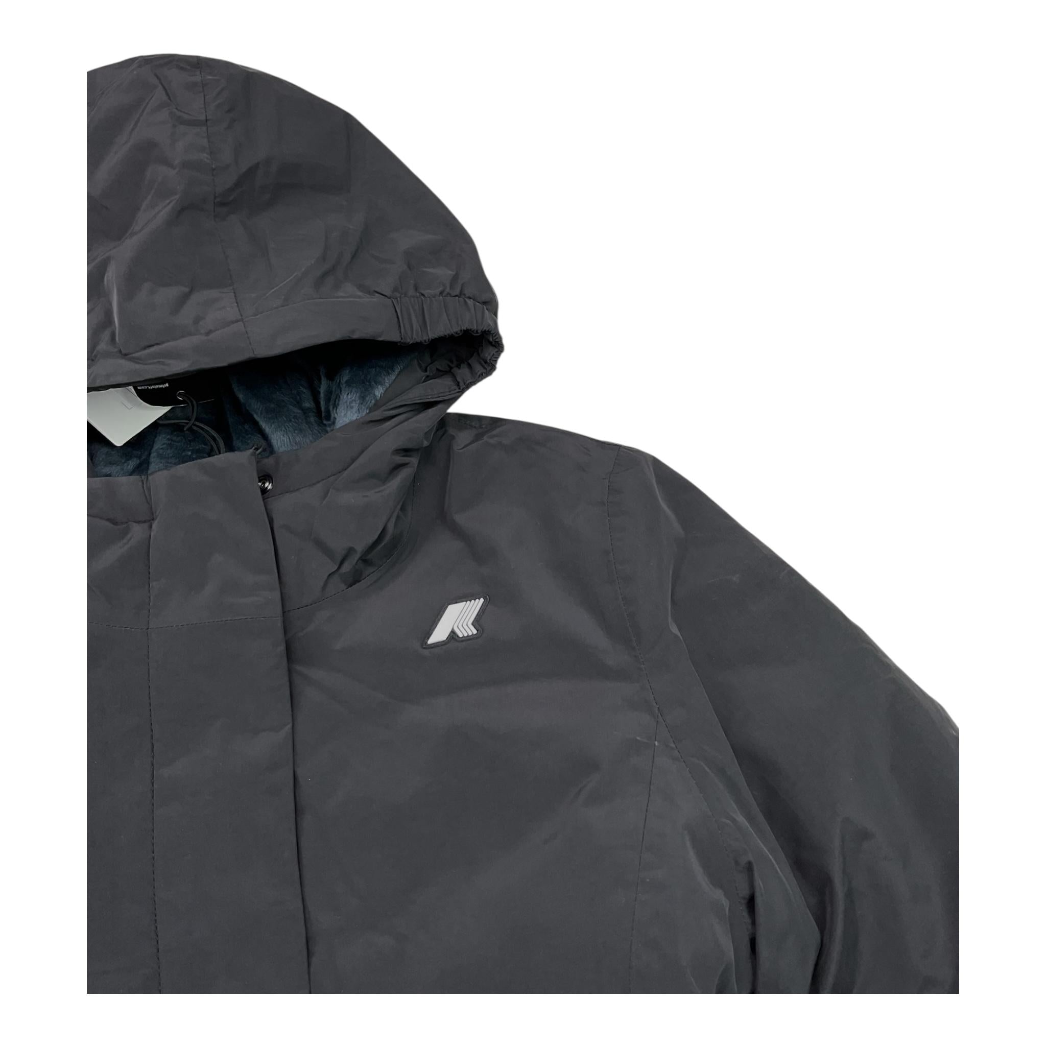 K-WAY giubbino tinta unita con zip e cappuccio Nero per Bambino K41383WX NERO K-WAY 