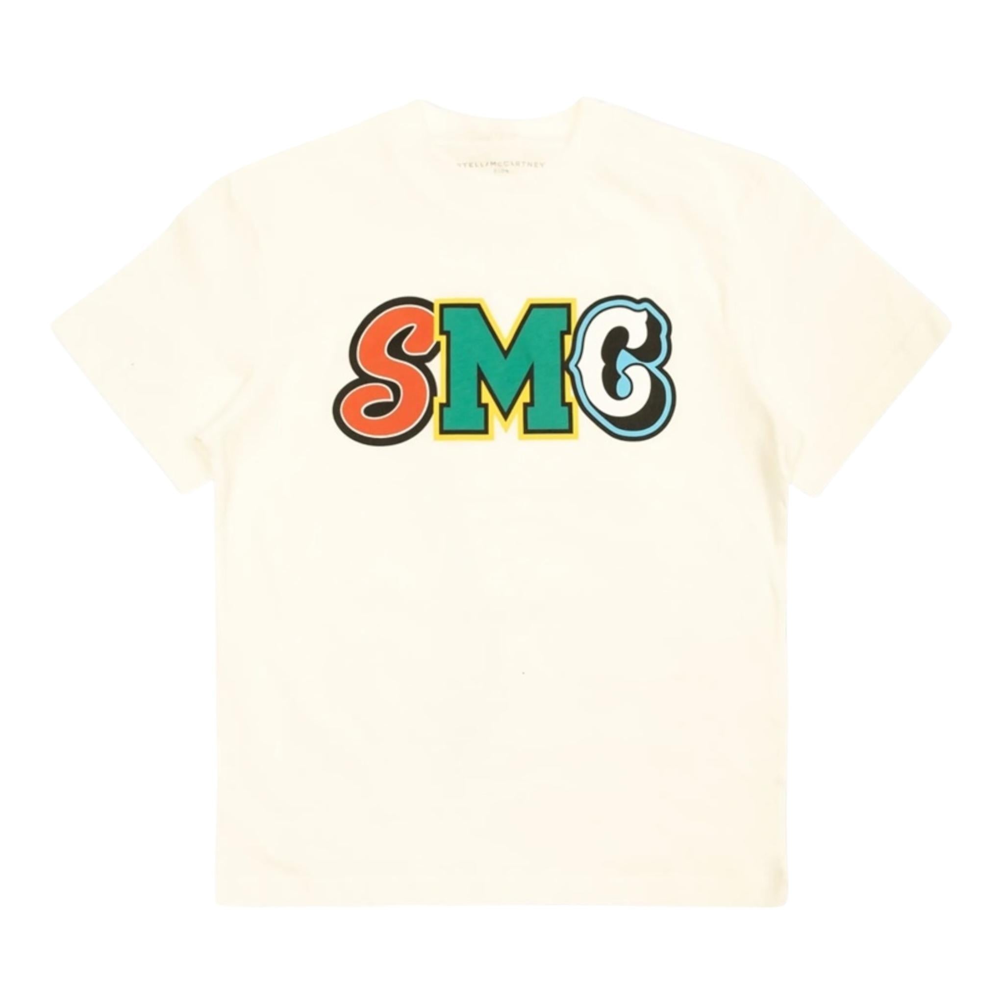 Stella Mccartney T-Shirt Girocollo Tinta Unita con Stampa per Bambino TW8R61 BIANCO STELLA McCARTNEY 