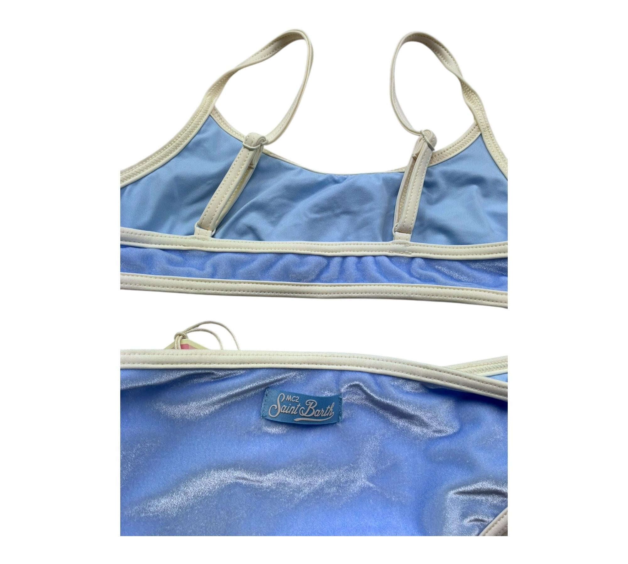 Saint Barth Costume 2 Pezzi Fascia-Mutandina per Bambina VELVET AZZURRO SAINT BARTH 