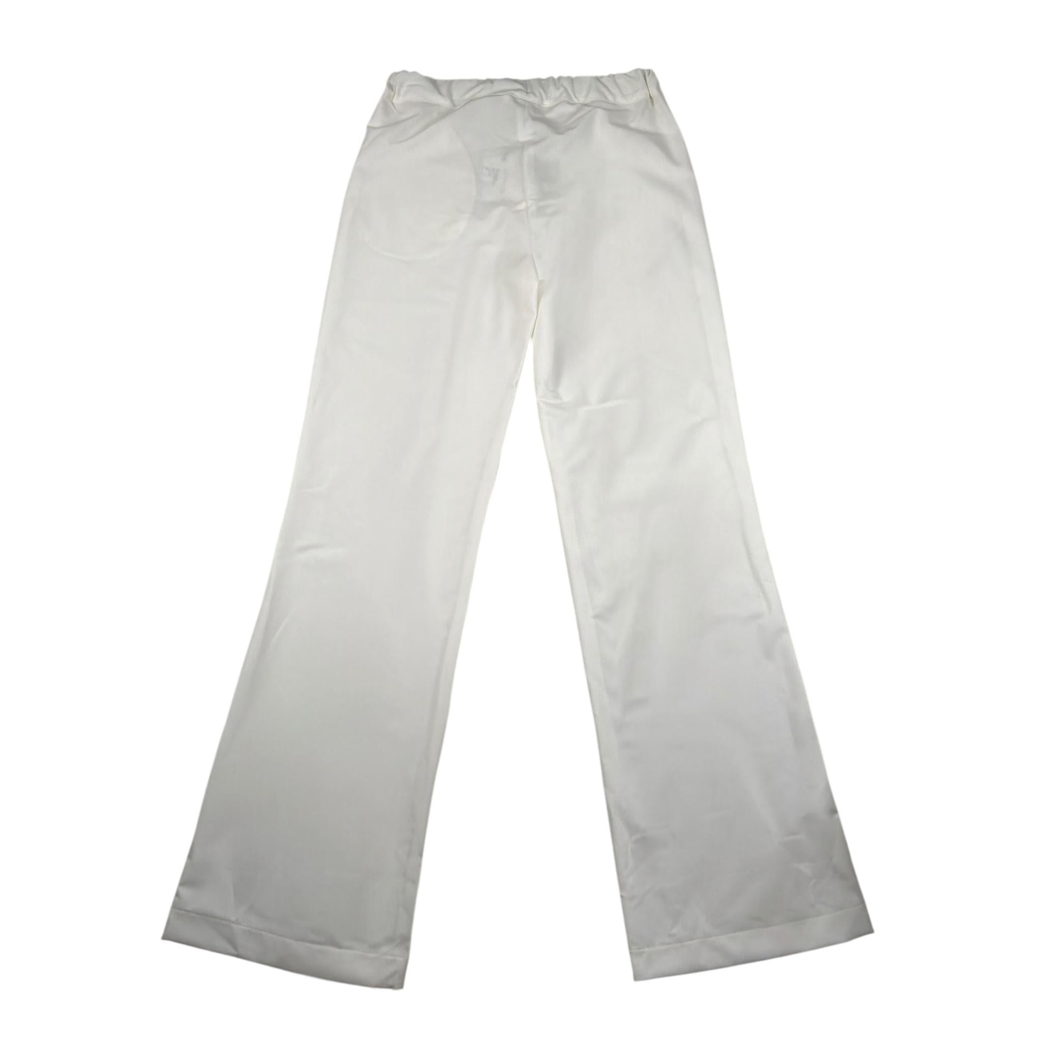 Xacus Pantalone Tinta Unita con Elastico In Vita per Bambina 85151 BIANCO XACUS 