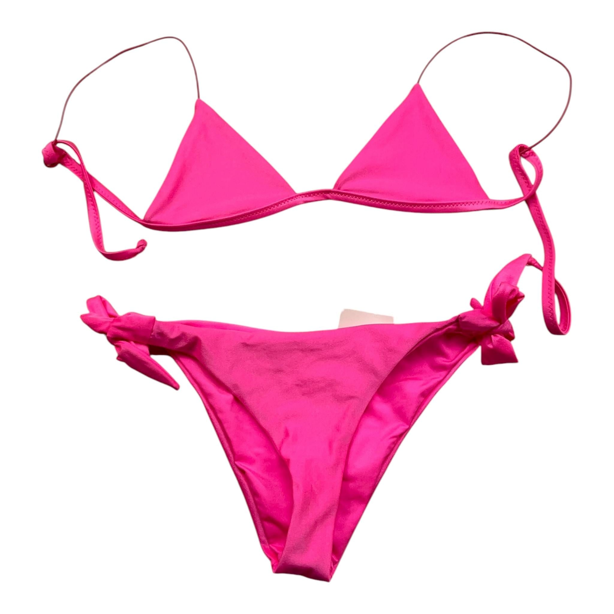 Plume Éthérée Costume 2 Pezzi Triangolo-Slip Tinta Unita per Bambina P07 FUXIA PLUME ÉTHÉRÉE 