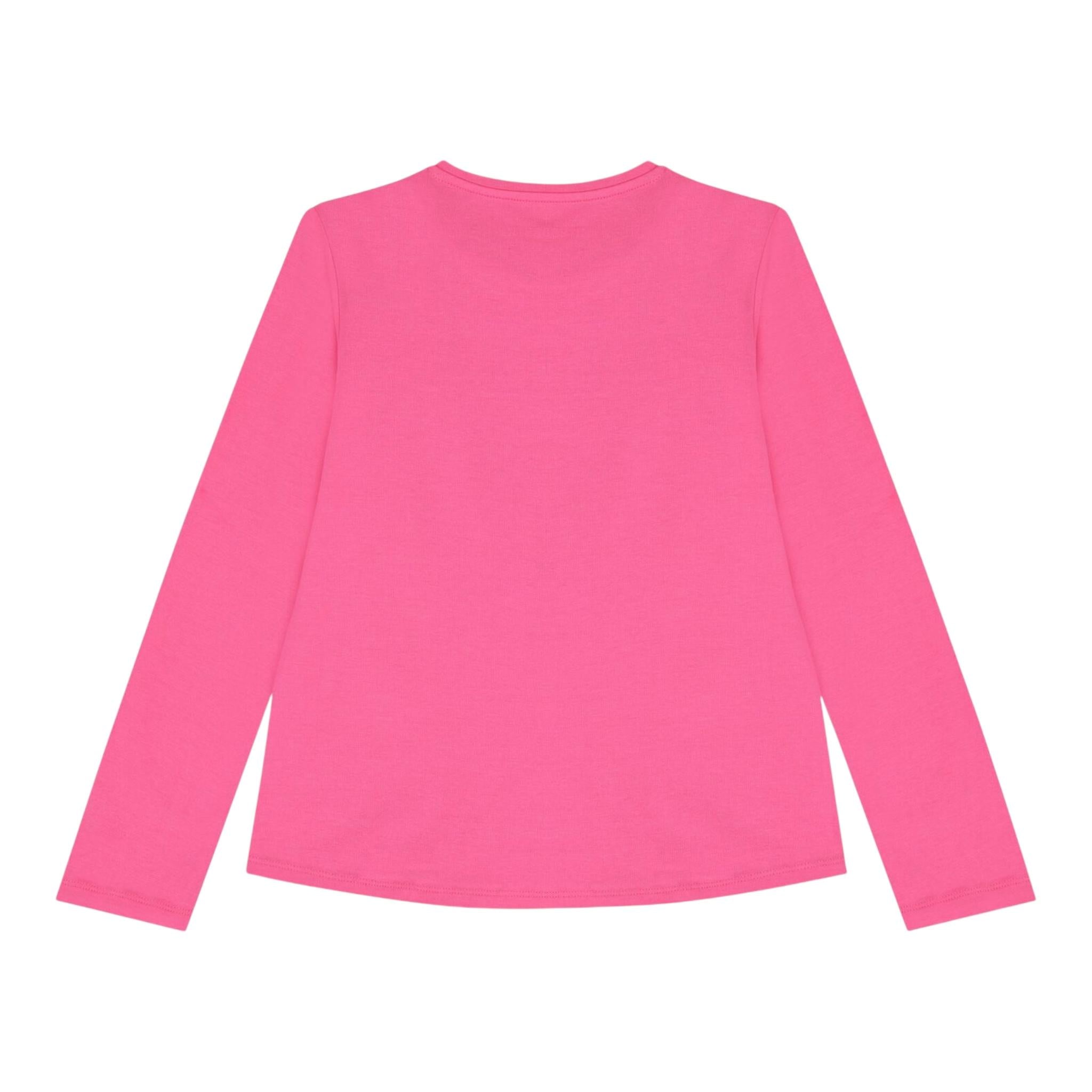 GUESS shirt girocollo tinta unita con stampa Rosa per Bambina K4YI11K6YW4J ROSA GUESS 