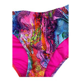 4Giveness – Einteiliger Badeanzug in Volltonfarbe mit Fuchsia-Muster für Mädchen