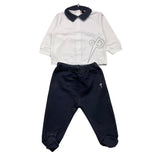 Cesare Paciotti 2-teiliges Set Shirt-Ghettina Zweifarbig Weiß/Blau Für Neugeborene