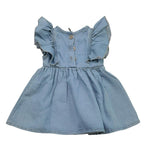 Trussardi Abito In Denim Giromanica con Stampa per Neonata ABH AZZURRO TRUSSARDI 