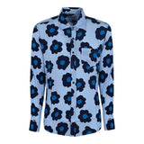 Daniele Alessandrini Langarmhemd Einfarbig Blumenmuster Hellblau Für Jungen