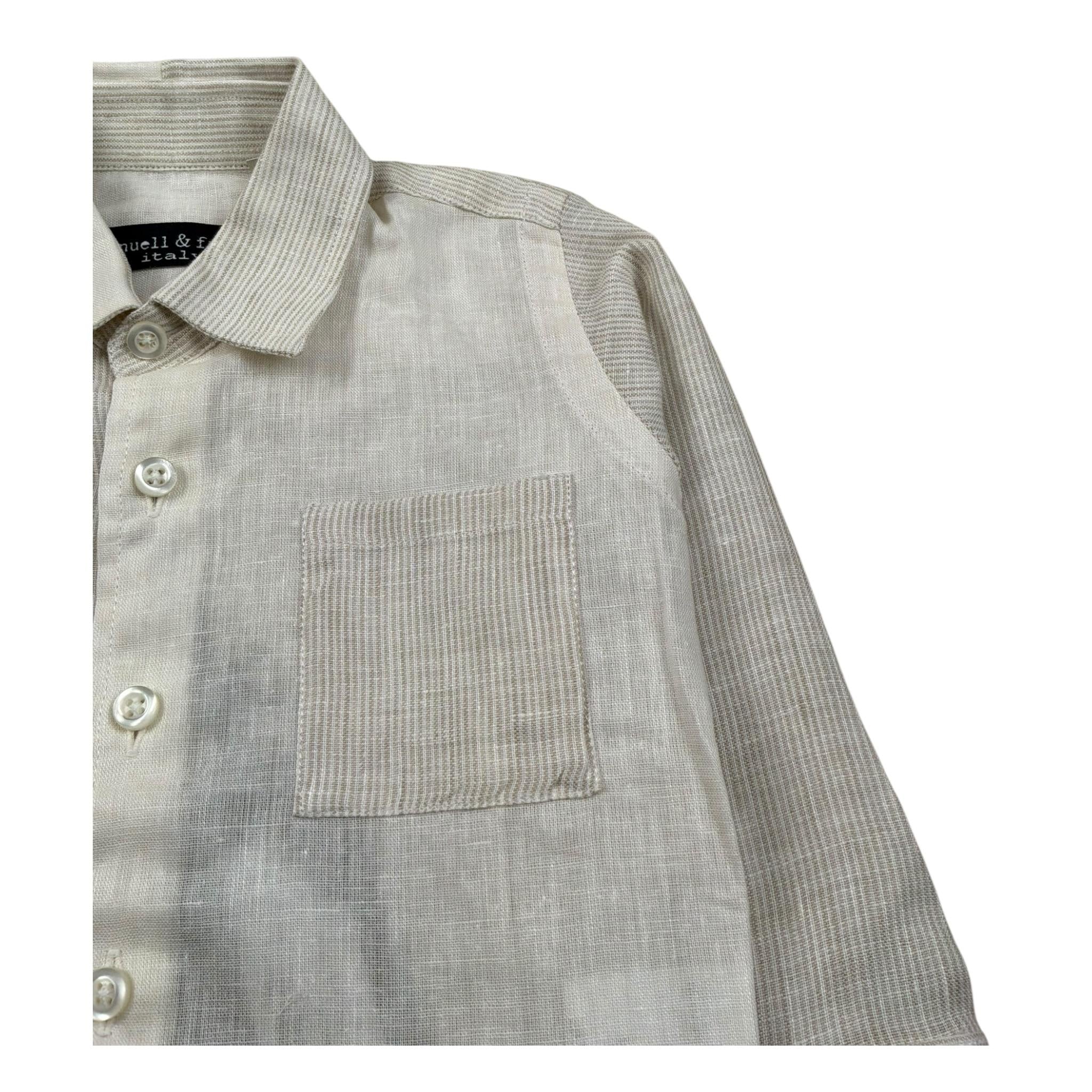 Manuell & Frank Camicia Manica Lunga Tinta Unita per Neonato MF3241N BEIGE MANUELL & FRANK 