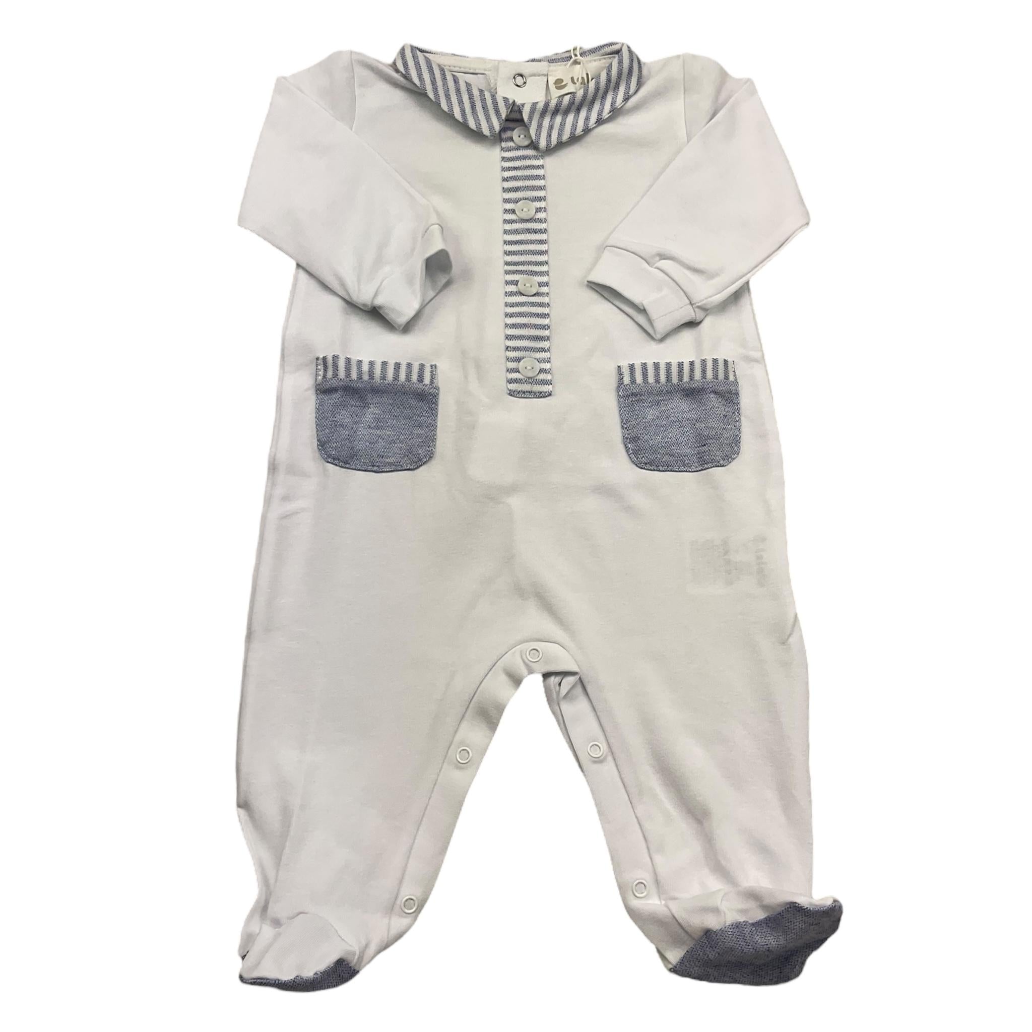 Lalalu' Tutina Manica Lunga Tinta Unita per Neonato TJL03P BIANCO LALALU' 