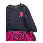 JOHN RICHMOND set abito-coulotte fantasia maculata Nero per Neonata RIA25120VE NERO JOHN RICHMOND 