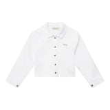 Calvin Klein Giubbino In Denim Tinta Unita con Bottoni per Bambina IG0IG02844 BIANCO CALVIN KLEIN 