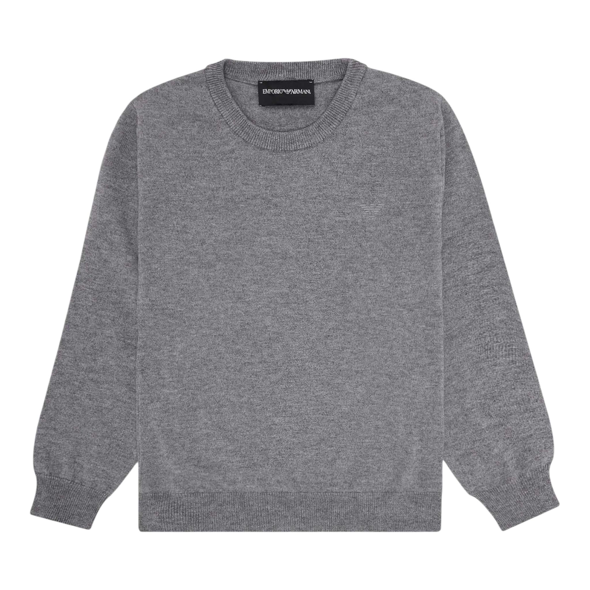 EMPORIO ARMANI maglia girocollo tinta unita con logo Grigio per Bambino 8N4MA1 GRIGIO EMPORIO ARMANI 