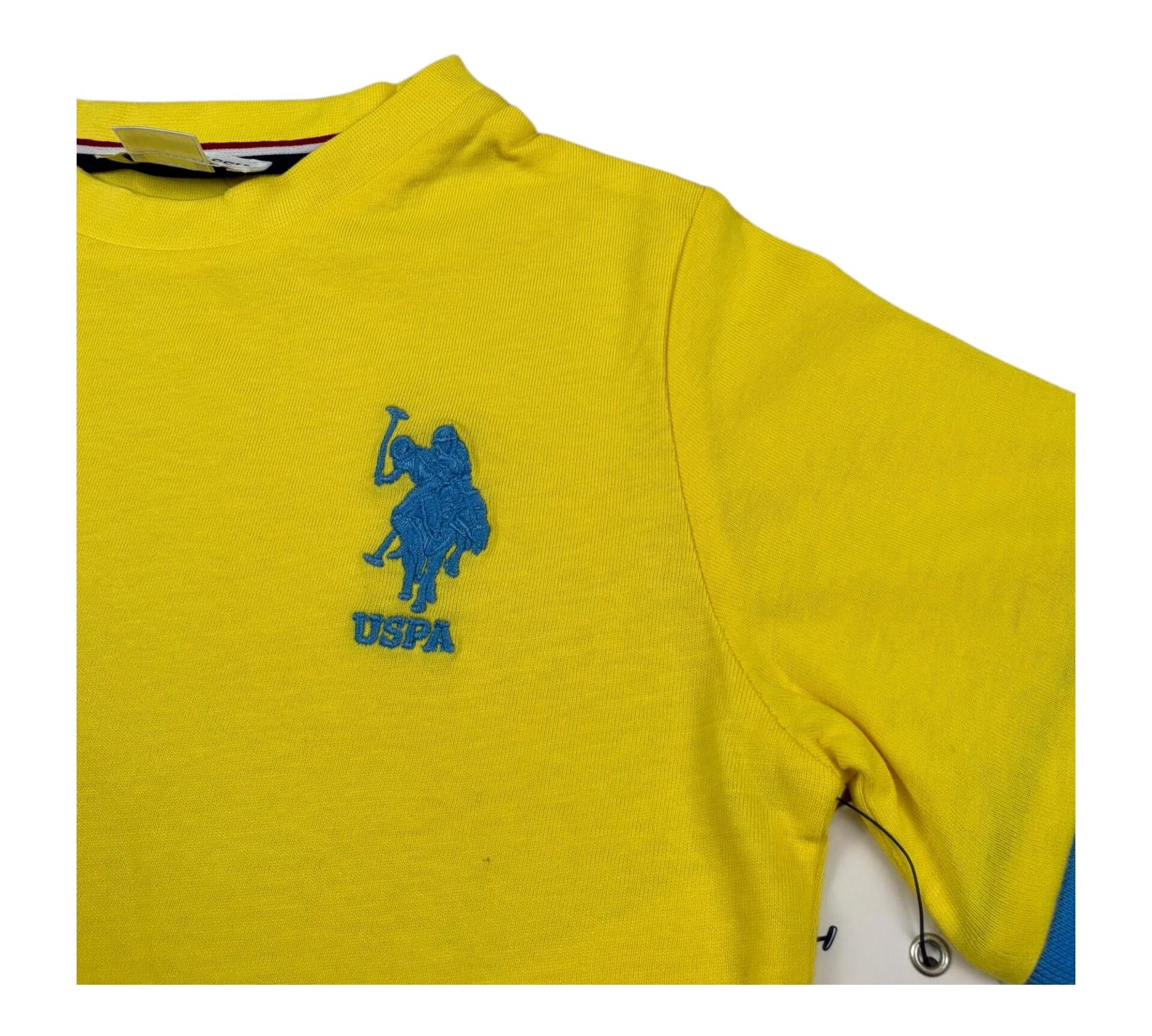 U.S. Polo Assn T-Shirt Girocollo Tinta Unita con Logo per Neonato US41554 GIALLO U.S. POLO ASSN 