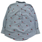 Saint Barth Camicia Manica Lunga Fantasia A Irghe E Ricami Fragole per Bambina MINIBRIGITTE BLU SAINT BARTH 