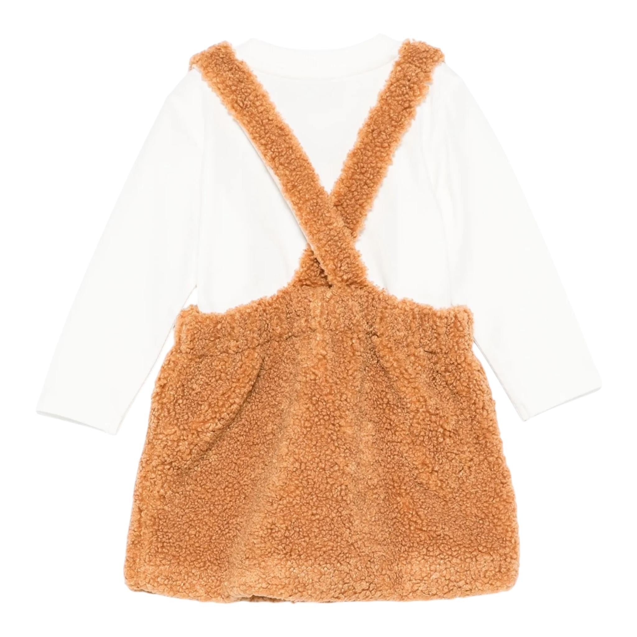 MOSCHINO completo 2 pezzi shirt-salopette Bianco/marrone per Neonata MDK02WN BIANCO/MARRONE MOSCHINO 