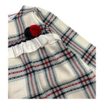 JULIANA abito tinta unita con fantasia a quadri e colletto Bianco per Neonata 24660X BIANCO JULIANA 