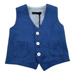 Daniele Alessandrini Gilet Tinta Unita con Bottoni per Bambino 1296B00052 BLU DANIELE ALESSANDRINI 