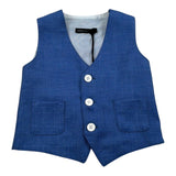 Daniele Alessandrini Gilet Tinta Unita con Bottoni per Bambino 1296B00052 BLU DANIELE ALESSANDRINI 