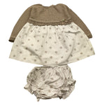 ELISABETTA FRANCHI set abito bicolore con culotte Beige/bianco per Neonata 004121903 BEIGE/BIANCO ELISABETTA FRANCHI 