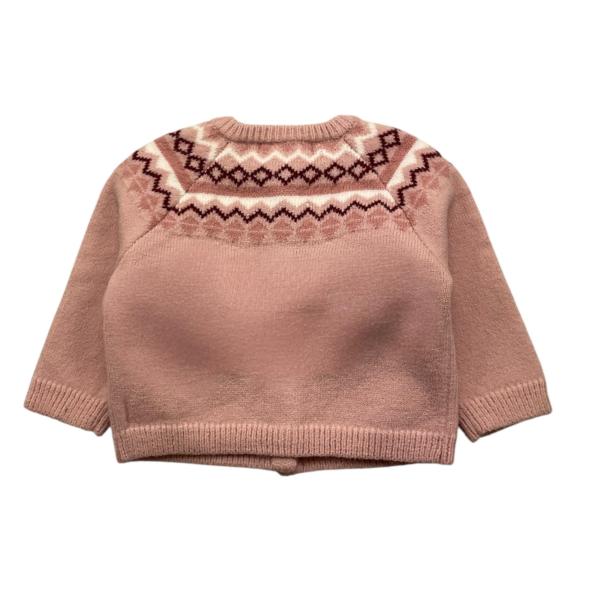 BABIDU cardigan tinta unita con stampa Rosa per Neonata 60770 ROSA BABIDU 