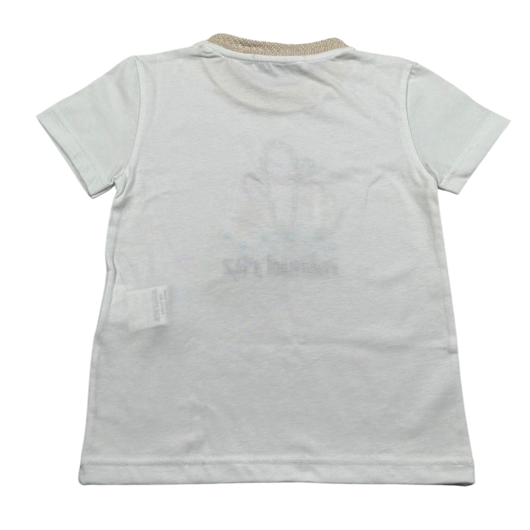 Manuel Ritz T-Shirt Girocollo tinta unita con Ricamo Panna per Bambino MR3117XX PANNA MANUEL RITZ 