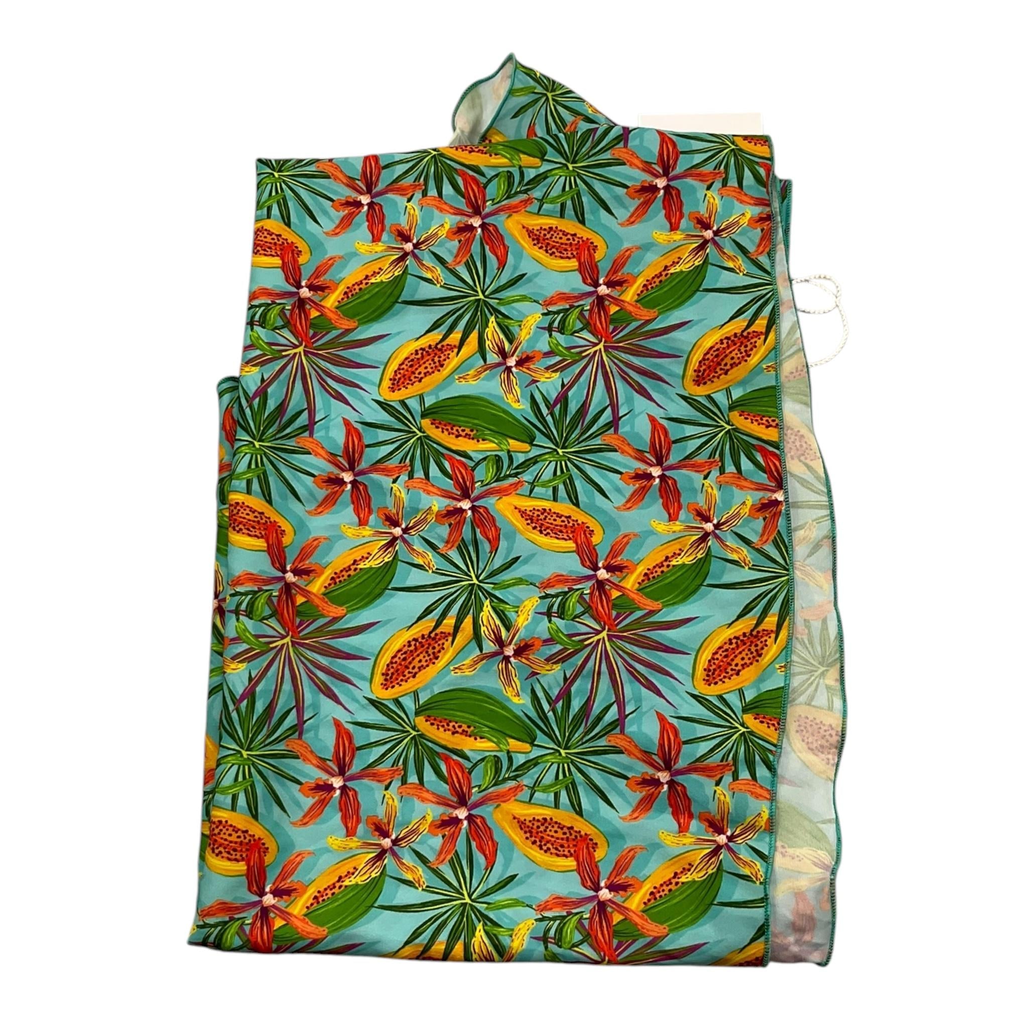 Matinée Pareo Tinta Unita con Fantasia Fiori per Bambina CC4025 VERDE ACQUA MATINÉE 