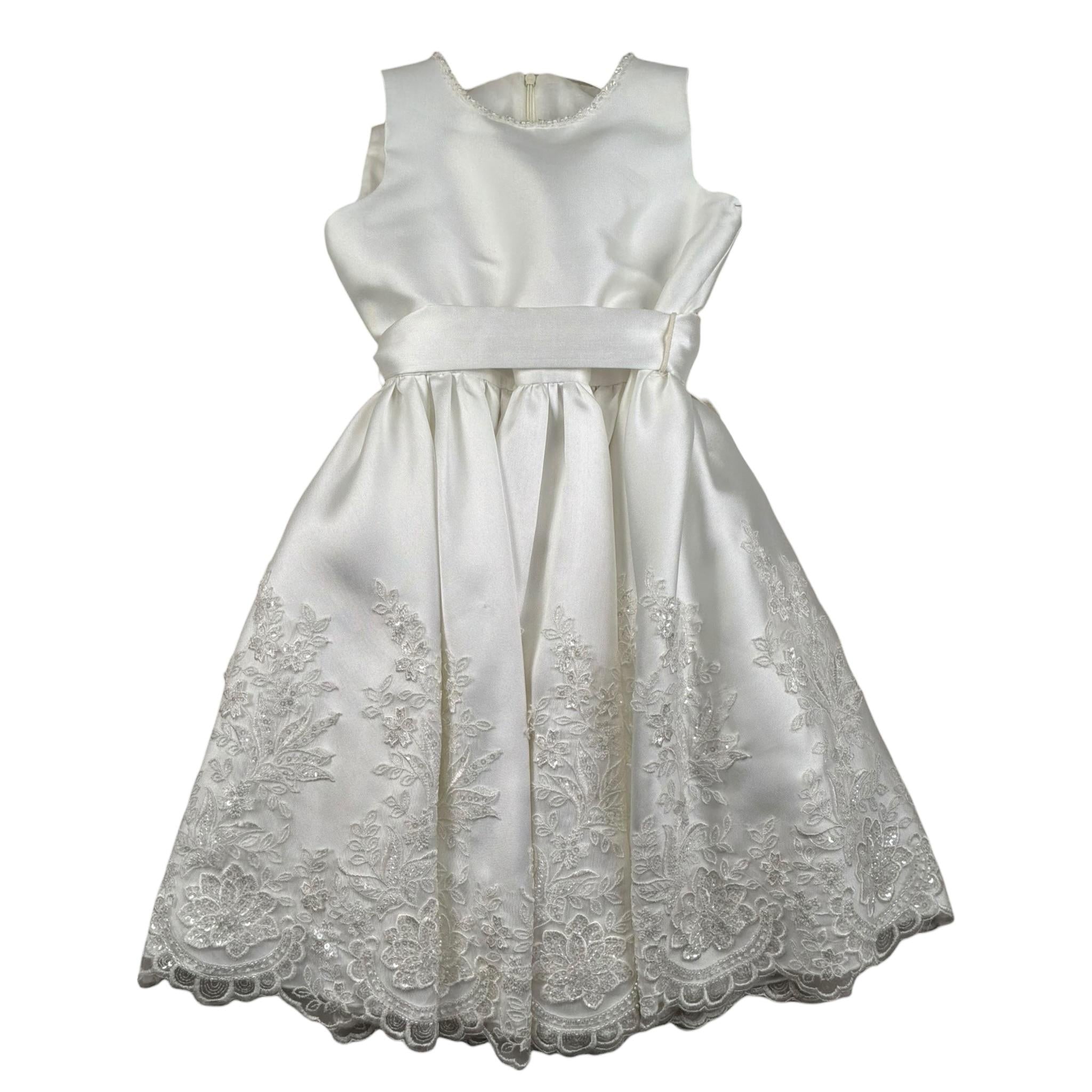 Magnifica Lulu Abito Cerimonia Giromanica Tinta Unita per Bambina PENELOPE BIANCO MAGNIFICA LULU 