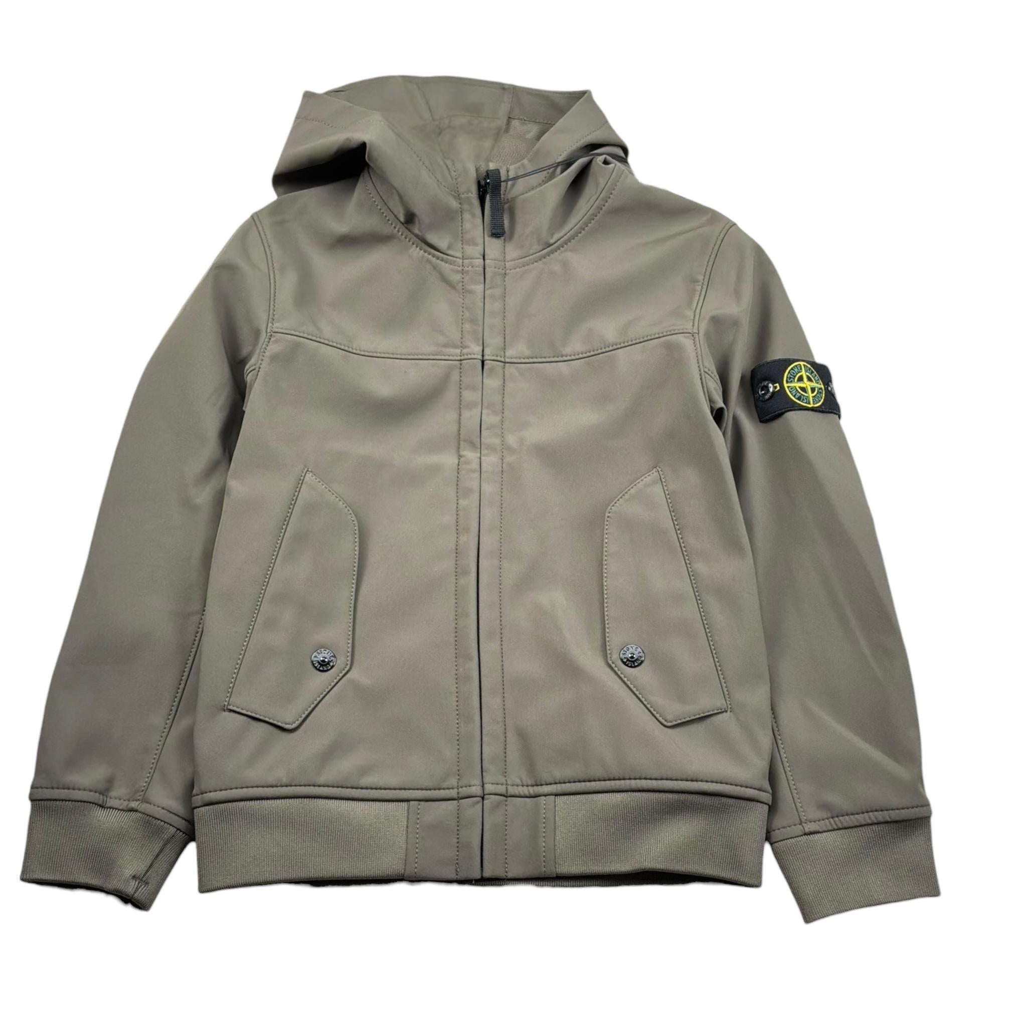Stone Island Giubbino Tinta Unita con Zip E Cappuccio per Bambino K1S16410002 VERDE STONE ISLAND 
