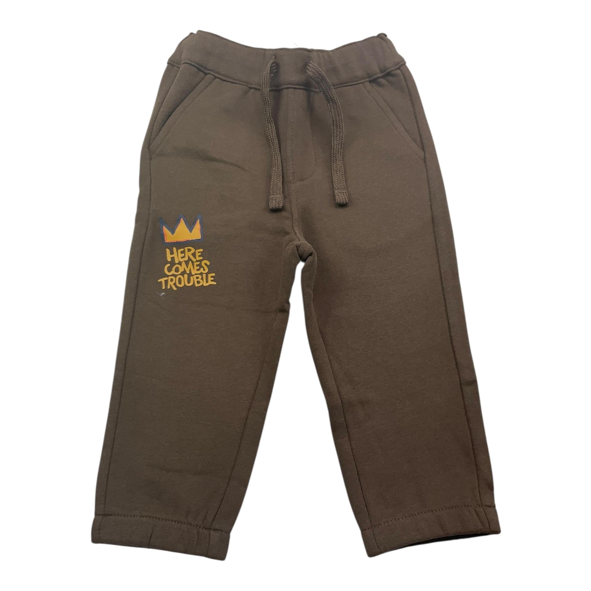 I DO pantalne tuta tinta unita cn elastic in vita Marrone per Neonato 4A509 MARRONE I DO 