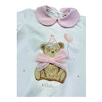 Le Bebe Pagliaccetto Mezza Manica Tinta Unita con Stampa per Neonata LBG6261 BIANCO LE BEBE 