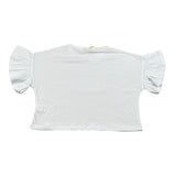 Mousse T-Shirt Girocollo Tinta Unita con Stampa per Bambina UNILEOO BIANCO MOUSSE 