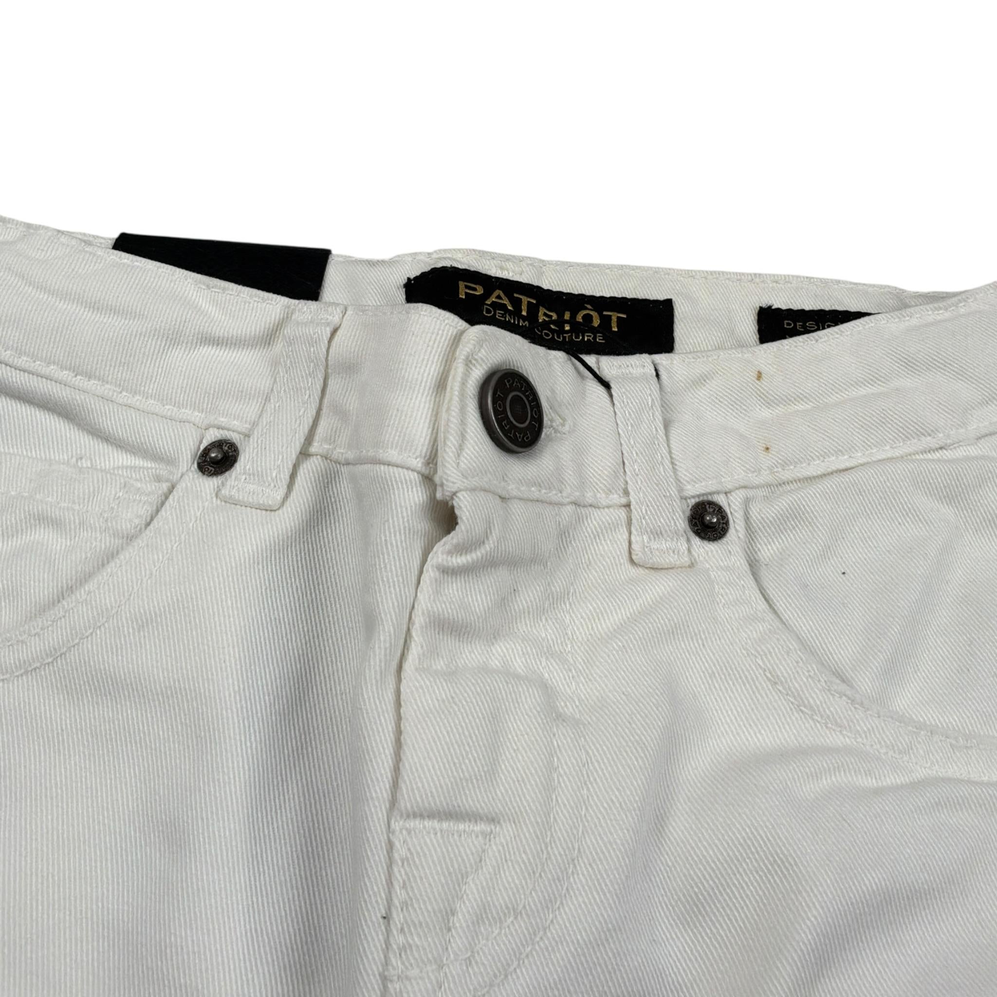 Patriot Jeans tinta unita con Strappi Bianco per Bambino PB1487 BIANCO PATRIOT 