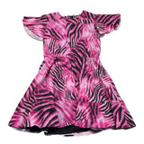 Gaelle Abito Tinta Unita con Fantasia Zebrata per Bambina 2746V0699 FUXIA GAELLE 