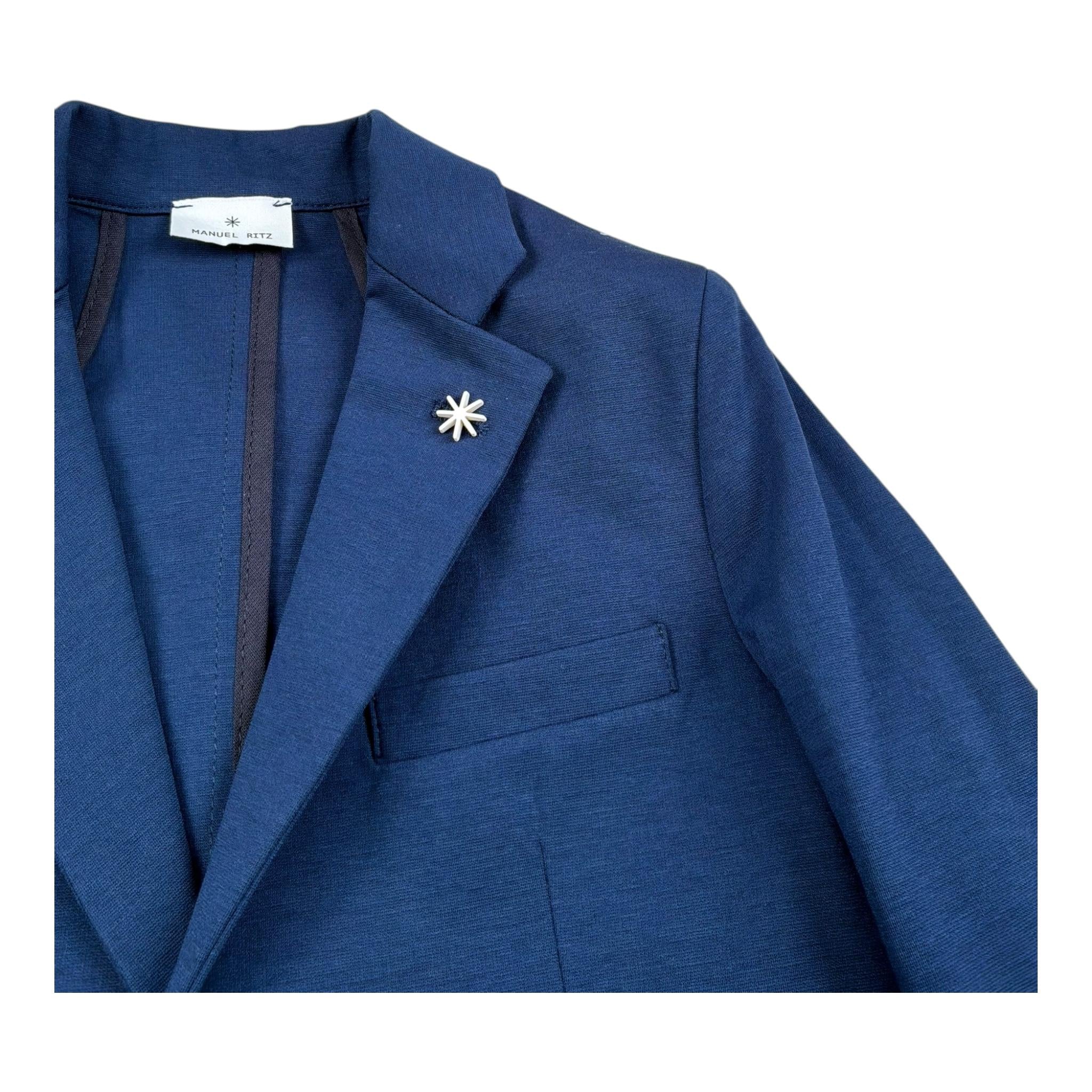 Manuel Ritz Giacca Tinta Unita con Logo per Bambino MR2927 BLU MANUEL RITZ 