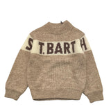 SAINT BARTH maglia mezzo collo tinta unita con stampa Sabbia per Bambina DANY SABBIA SAINT BARTH 