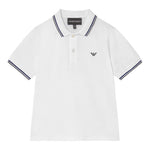 Emporio Armani Polo Mezza Manica Tinta Unita con Logo per Bambino 8N4F30 BIANCO EMPORIO ARMANI 