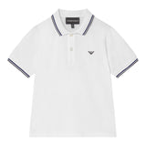 Emporio Armani Polo Mezza Manica Tinta Unita con Logo per Bambino 8N4F30 BIANCO EMPORIO ARMANI 
