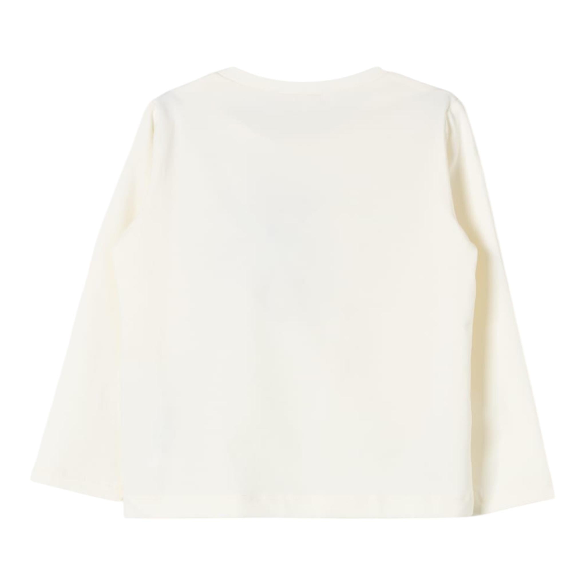 LIU JO shirt girocollo tinta unita con stampa brillantinata e fiocco Panna per Bambina KF4066X PANNA LIU JO 