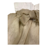 Little Bear Zweifarbiges Weiß/Beige Halbarmkleid für Baby Mädchen