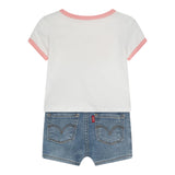 Levi'S 2-teiliges Set T-Shirt-Shorts Weiß für Baby Mädchen