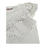 Mariuccia T-Shirt Girocollo Tinta Unit con Rouches per Bambina MMBT361 BIANCO MARIUCCIA 