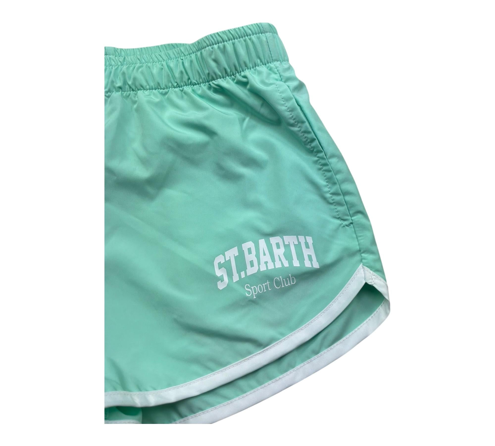Saint Barth Short Tinta Unita con Wlastico In Vita per Bambina FRANCE VERDE SAINT BARTH 