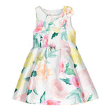 Abel &amp; Lula Weißes, schlichtes, ärmelloses Kleid mit Blumenmuster für Mädchen